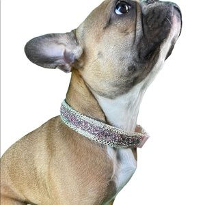 Expensively pink Gold snake print with pink and white bling 19”